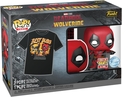 Zestaw Funko Pop! & Tee Deadpool & Wolverine Figurka Bobble-Head Deadpool & Wolverine Best Bubs + Koszulka Rozmiar S 81732 (889698817325)