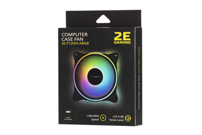 Вентилятор 2E GAMING 120мм, 1200rpm, 3pin, 3pin +5VARGB, чорний (F120OI-ARGB)