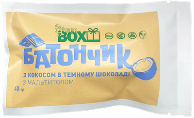 Батончик Green Box «з Кокосом» в темному шоколаді 40г