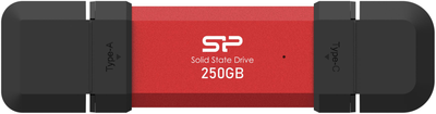 SSD диск Silicon Power DS72 250GB USB Type-A/USB Type-C Red (SP250GBUC3S72VPR)