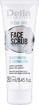 Скраб для обличчя Delia Cosmetics Clean Skin Нормалізуючий і зволожуючий 250 мл (5906750808154)