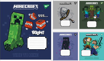Набір зошитів учнівських Yes Minecraft Signs А5 24 аркуші Клітка 20 шт (767561)