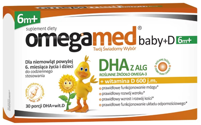 Suplement diety Polski Lek Omegamed Baby + D 6 m+ 30 kapsułek (5901785305784)