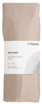 Простирадло Homla Danielle сатинове Бежеве 140 x 200 см (5904183855356)