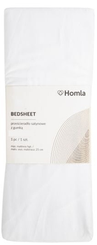 Простирадло Homla Danielle сатинове Біле 140 x 200 см (5904183855394)