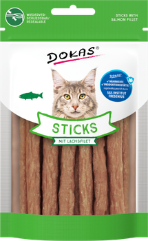 Ласощі для котів Dokas Sticks з філе лосося, 30г