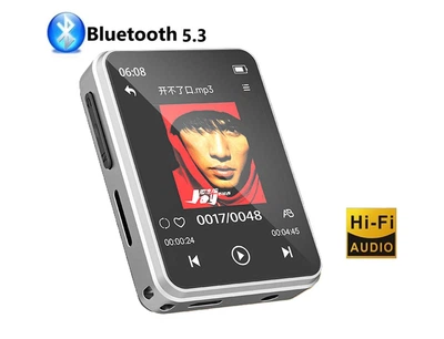 MP3 плеєр Ruizu X81 1,8" Bluetooth 5.3 Hi-Fi 4Gb із зовнішнім динаміком сріблястий