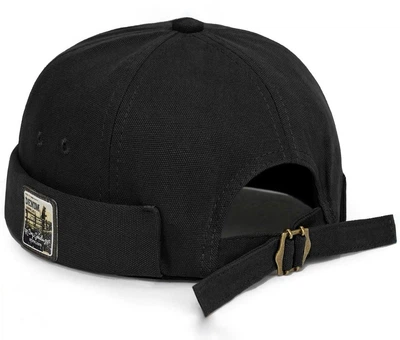Кепка Докер логотип Denim (docker cap, мини бини, бескозырка) без козырька Черный, Унисекс WUKE One size