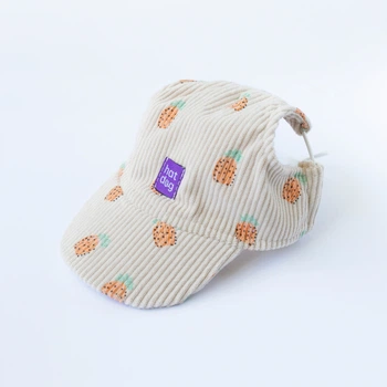 Кепка для собак Hat-Dog вельвет Ананаси з регульованою затяжкою 5/XL