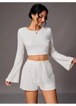 Комплект (блуза, шорты) SHEIN L Молочный sz2309205771184214_01