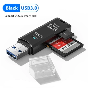 Кардрідер SDXC USB 3.0 to TF + SD Dual Card Reader Чорний