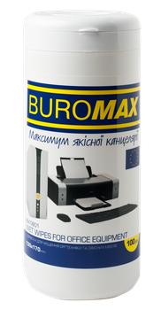 Серветки вологі Buromax для оргтехніки пластику офісних меблів 100шт (BM.0801)