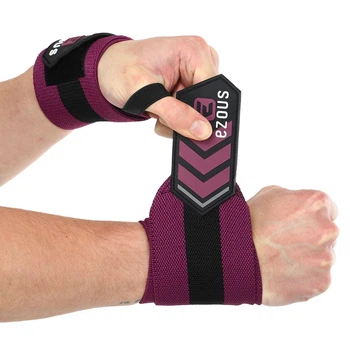 Бинты кистевые для жима STRONG WRIST WRAPS EZOUS C-07 Черный-фиолетовый