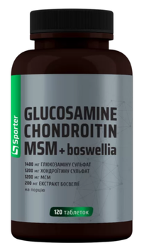 Комплексний Хондропротектор з Босвелією Sporter Glucosamine Chondroitin MSM + Boswellia 120 таб
