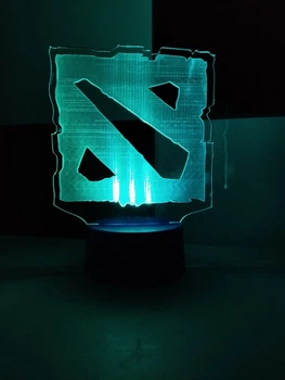 3d-светильник Дота Dota, 3д-ночник, несколько подсветок (батарейка+220В), подарок для геймера