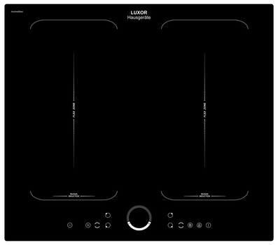 Індукційна варильна поверхня Luxor RI 622 Black Navi R + нові квадратні конфорки Free Space, чорний