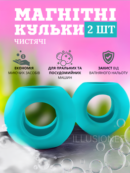 Набір силіконових кульок 2 шт 6 см бірюзові для пральної машини, для делікатного дбайливого прання одягу та білизни 3DTOYSLAMP