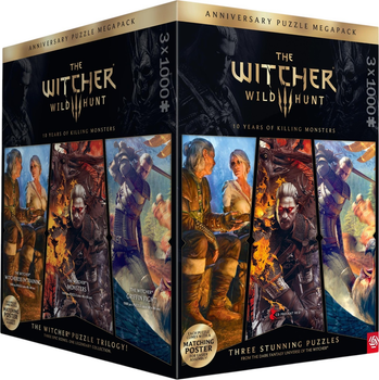 Пазл GOOD LOOT The Witcher 3: Wild Hunt 10 Years of Killing Monsters Puzzle Trilogy 3 x 1000 елементів (5908305249771)