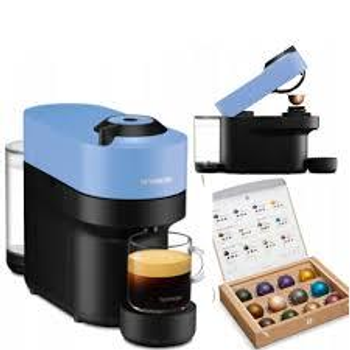 Капсульна кавомашина Nespresso Vertuo Pop PACIFIC BLUE( тихоокеанський синій) та дегустаційний набір на 12 капсул у подарунок