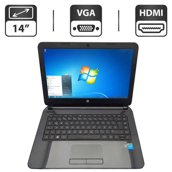Ноутбук HP 14 / 14" (1366x768) TN / Intel Celeron N2840 (2 ядра по 2.16 - 2.58 GHz) / 4 GB DDR3 / 500 GB HDD / Intel HD Graphics / WebCam / Wi-Fi б/у