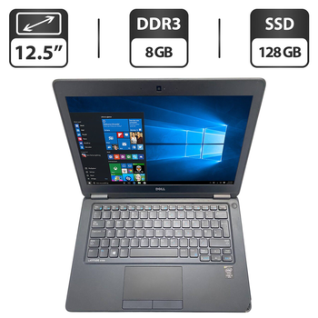 Нетбук Б-класс Dell Latitude E7250 / 12.5" (1366x768) TN / Intel Core i5-5300U (2 (4) ядра по 2.3 - 2.9 GHz) / 8 GB DDR3 / 128 GB SSD / Intel HD Graphics 5500 / WebCam б/у