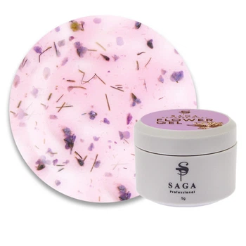 Гель Saga Professional Flower Gel 01 с сухоцветами, цвет фиолетовый, 5 мл (2000994202860)