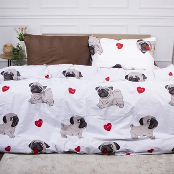 Комплект постільної білизни Бязь 17-0566 Pug-dog 175х210 (2200004672601)