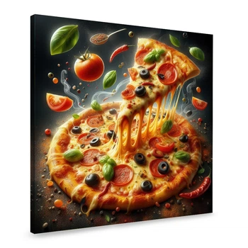 Картина на холсте Красивая итальянская пицца 50x50 см (298ML_M)