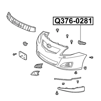 Кронштейн крепления переднего бампера (правый) Q-FIX Q376-0281 TOYOTA 52115-12430