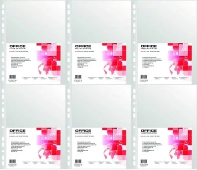 Файлики а4 Office Products 100шт для документів обгортка 40 мікрон прозора набір 6 упаковок
