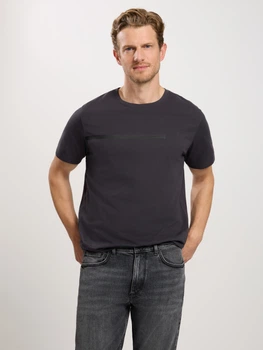 Футболка бавовняна довга чоловіча Cross Jeans 16052-021 2XL Антрацит (8697319727562)