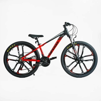 Велосипед Спортивный 26 дюймов Corso SPIDER SP-800 оборудование Shimano алюминиевая рама 13 дюймов 21 скорость. Black and Red (137796)