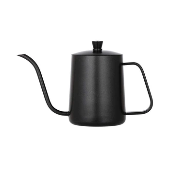 Чайник для заваривания кофе Choxila 11356 Black 350 мл с длинным носиком и крышкой нержавеющая сталь