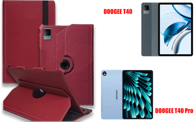 Чехол Spinner360 для планшета DOOGEE T40, DOOGEE T40 Pro, цвет Bordo