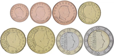 Набор монет Люксембург набор из 8 монет евро 2018 UNC 1, 2, 5, 10, 20, 50 евроцентов, 1, 2 евро