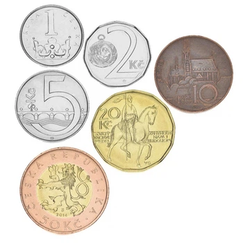 Набор монет Чехия набор из 6 монет 2013-2015 UNC 1, 2, 5, 10, 20, 50 крон