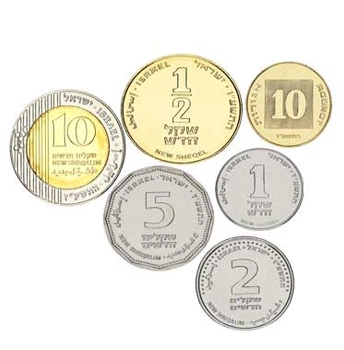 Набор монет Израиль набор из 6 монет 2016-2017 UNC 10 агор, 0,5, 1, 2, 5, 10 шекелей