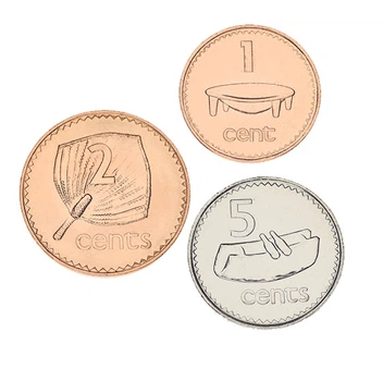 Набор монет Фиджи набор из 3 монет 1992 UNC 1, 2, 5 центов