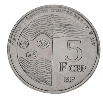 Монета Французская Полинезия 5 франков 2021 UNC Таити