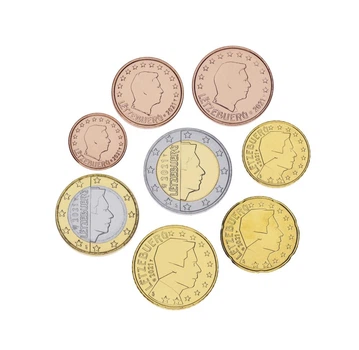 Набор монет Люксембург набор из 8 монет евро 2021 UNC 1, 2, 5, 10, 20, 50 евроцентов, 1, 2 евро