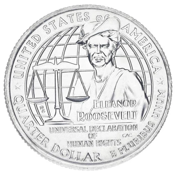 Монета США 25 центов (квотер) 2023 UNC D Женщины Америки - Элеонора Рузвельт