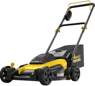 Газонокосилка аккумуляторная бесщеточная Stanley FatMax 18 В, 2 Ач, ширина кошения 51 см, высота кошения 25-57 мм, сборник 40 л SFMCMW2651M