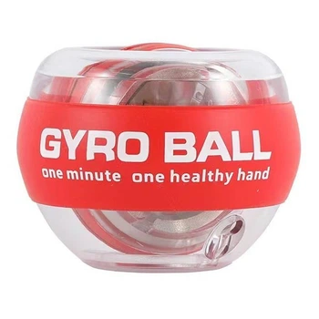 Кистевой гироскопический тренажер для запястья эспандер Gyroball с LED-подсветкой красный