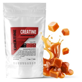 Креатин моногидрат Creatine Monohidrate 99,7% порошковый на 200 порций 1 кг Карамель (14-125-ску-k1)