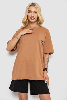 Костюм жіночий повсякденний, колір темно-бежевий, 241R5004-1, L-XL