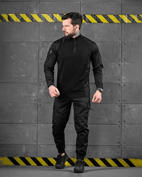Тактический летний костюм Рип-стоп липучки под шевроны Combat Force Black S