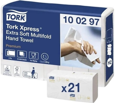 Ręczniki papierowe Tork Xpress Multifold Premium 100 stz × 21 opakowanie (7322540124279)