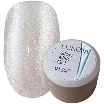 Твердий гель LUKUM Glow Milk Gel з перлинним шиммером №01 30 мл