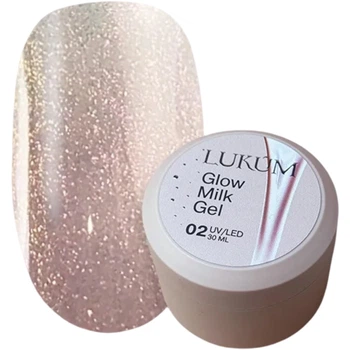 Твердий гель LUKUM Glow Milk Gel з перлинним шиммером №02 30 мл