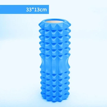 Роллер массажный, фоам роллер, Foam Roller, фитнес валик, йога ролик, 33х12 см., голубой, Famous Care